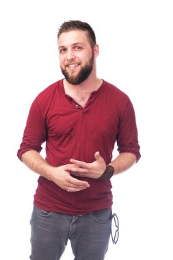 samimi bir gülümseme ile yakışıklı adam