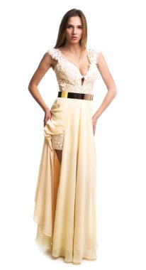 elbiseli genç ve güzel kadın