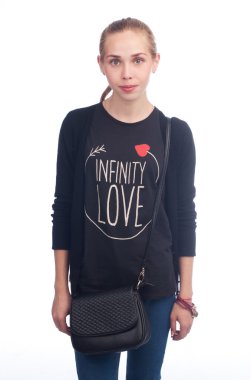 Pretty girl posing  in studio