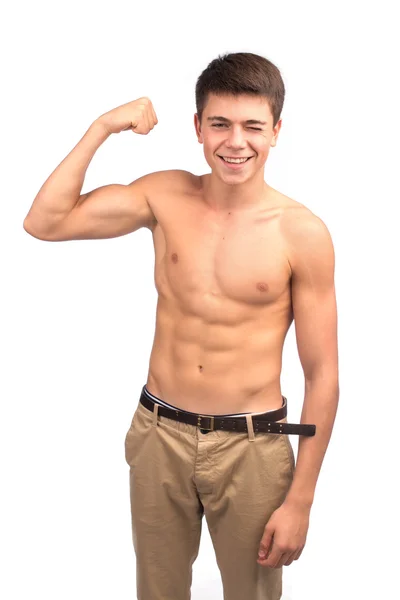 Jonge man topless poseren — Stockfoto