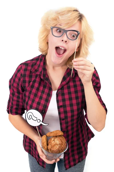 Pretty girl with food — Stock Photo, Image