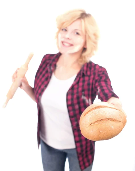 Menina bonita com comida — Fotografia de Stock