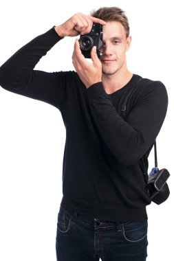 Kameralı genç adam.