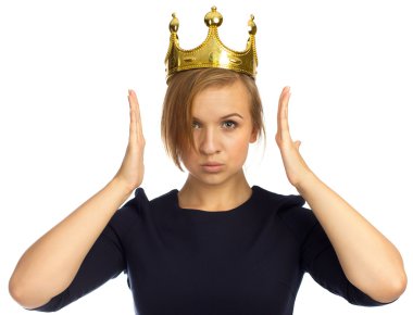 Tacı olan genç iş kadını