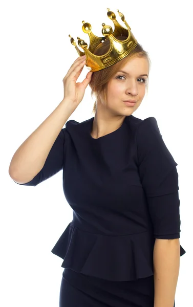 Молода бізнес-леді з короною — стокове фото