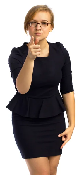 Business woman pointing at you — Stock Photo, Image
