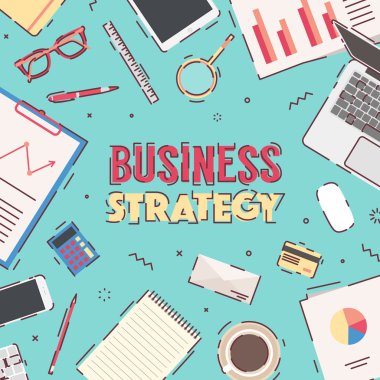 Düz vektör çalışma alanı iş stratejisi pazarlama