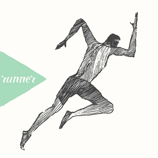 Hombre corriendo silueta — Archivo Imágenes Vectoriales