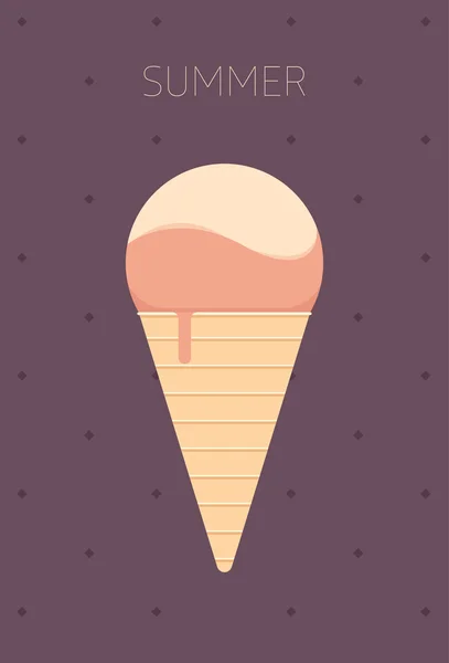 Crème glacée, Illustration vectorielle, Conception plate — Image vectorielle