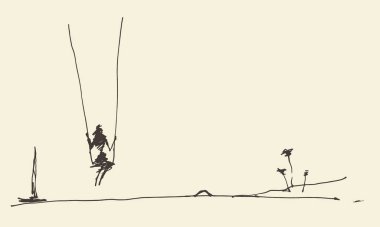 Çizici salıncak ayarlanmamış vektör gibi görünüyor.