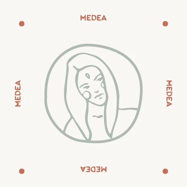 Retrato femenino moderno mujeres un logotipo un vector — Vector de stock