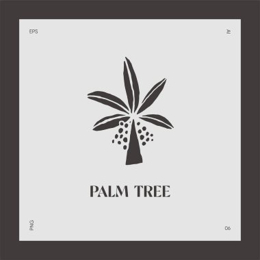 El çizimi palmiye ağacı logosu Coco vektörü