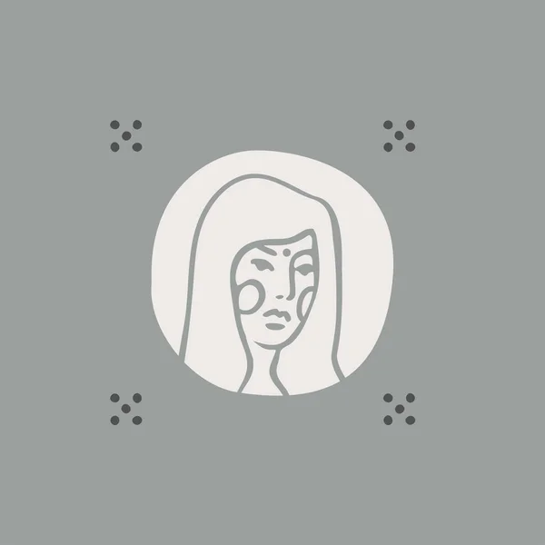 Portrait féminin moderne femmes un logotype un vecteur — Image vectorielle