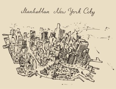 Manhattan şehir Üstten Görünüm