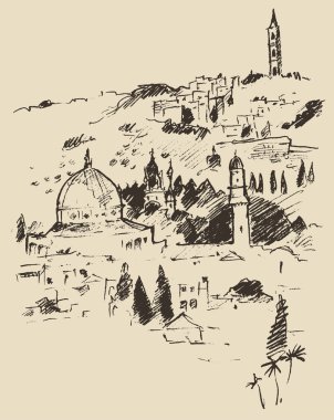 Elle çizilmiş Istanbul şehir