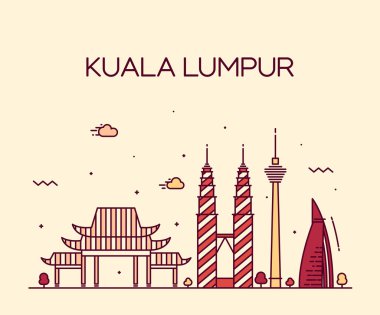 Kuala Lumpur City skyline clipart