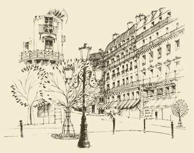 Elle çizilmiş sokak Paris