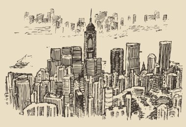 Hong Kong şehir el çekilmiş