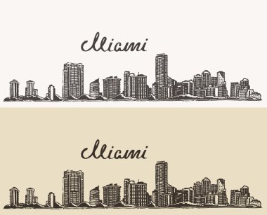 Elle çizilmiş Miami manzarası