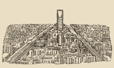 Elle çizilmiş Riyadh city