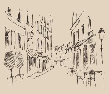 Elle çizilmiş sokak Paris