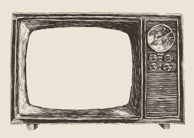 El çizim vintage Tv