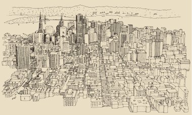 San Francisco city sketch clipart