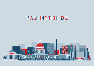 Washington şehir düz tasarım