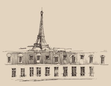 Eyfel Kulesi Paris el çekilmiş