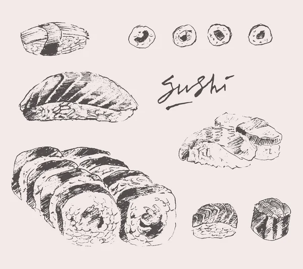 Hand Drawn Sushi Set Hand Drawn Sushi Set