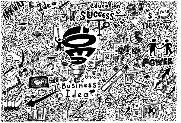 Business Idea doodles — Stock Vector