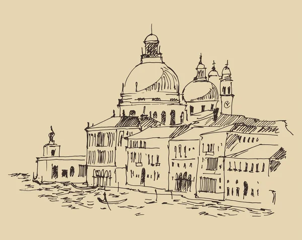 Hand drawn Venice city — Stock Vector