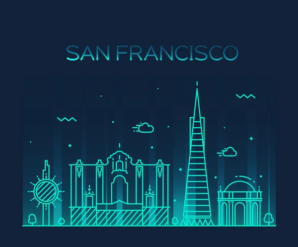 Skyline da cidade de São Francisco —  Vetores de Stock