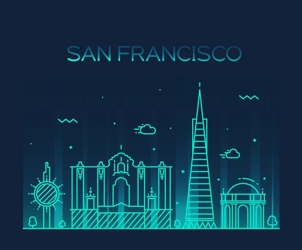 Ciudad de San Francisco Skyline — Archivo Imágenes Vectoriales