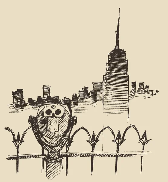 手绘纽约城 — 图库矢量图片