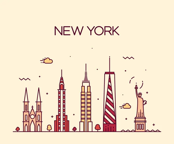 Hand drawn New York city — Stock Vector