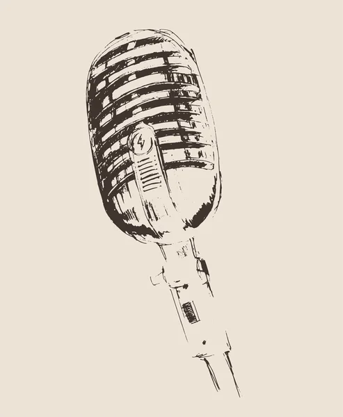 Microphone studio dessiné à la main — Image vectorielle