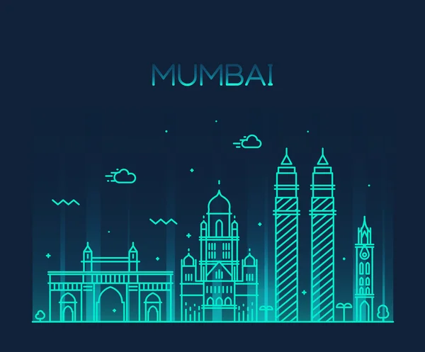 Silhouette de Mumbai City — Image vectorielle