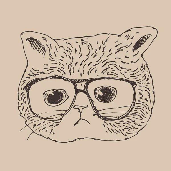 Handgezeichnete süße Katze — Stockvektor