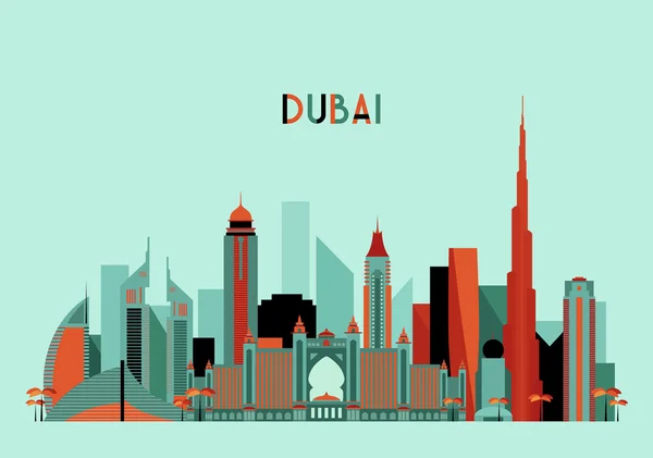 Місто Дубай силует — стоковий вектор