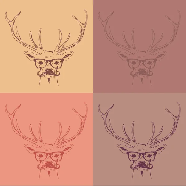 Hand drawn deer head — Stock Vector