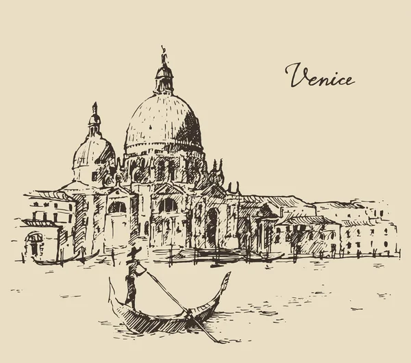 Rues dessinées à la main à Venise — Image vectorielle