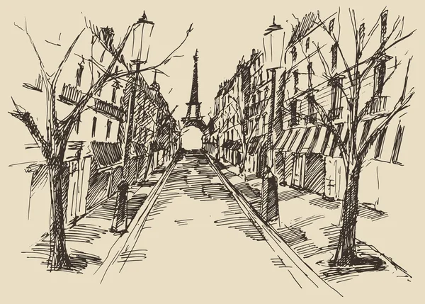 Озил нарисовал улицы Парижа — стоковый вектор