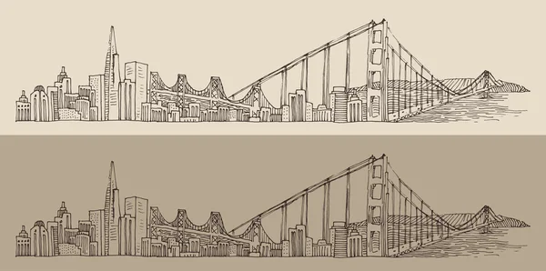 Szkic miasta San Francisco — Wektor stockowy