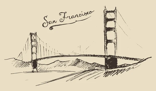 Schizzo del ponte di San Francisco — Vettoriale Stock