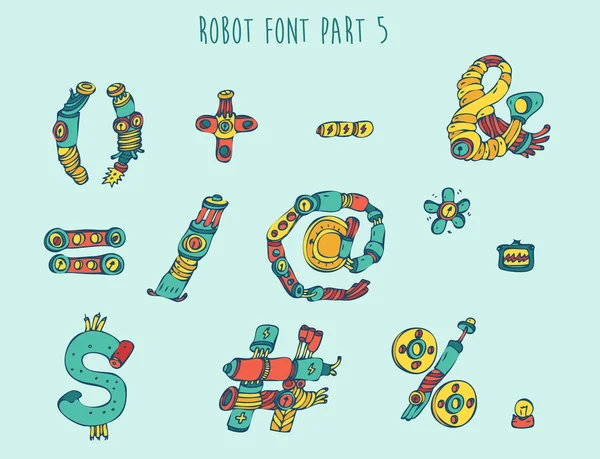 Cartoon robot fuente — Vector de stock