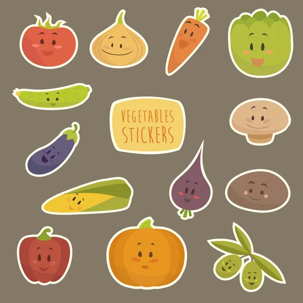 Divertente cartoni animati verdure — Vettoriale Stock