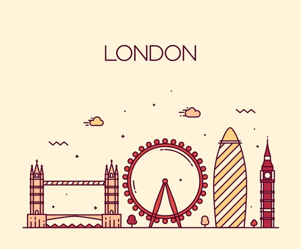Ciudad de Londres skyline — Vector de stock