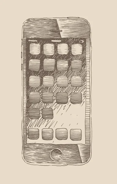 Teléfono inteligente dibujado a mano — Archivo Imágenes Vectoriales