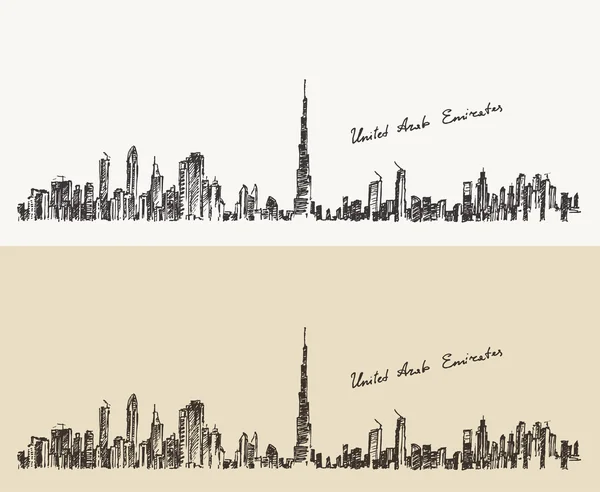 Silueta de la ciudad de Dubai . — Archivo Imágenes Vectoriales